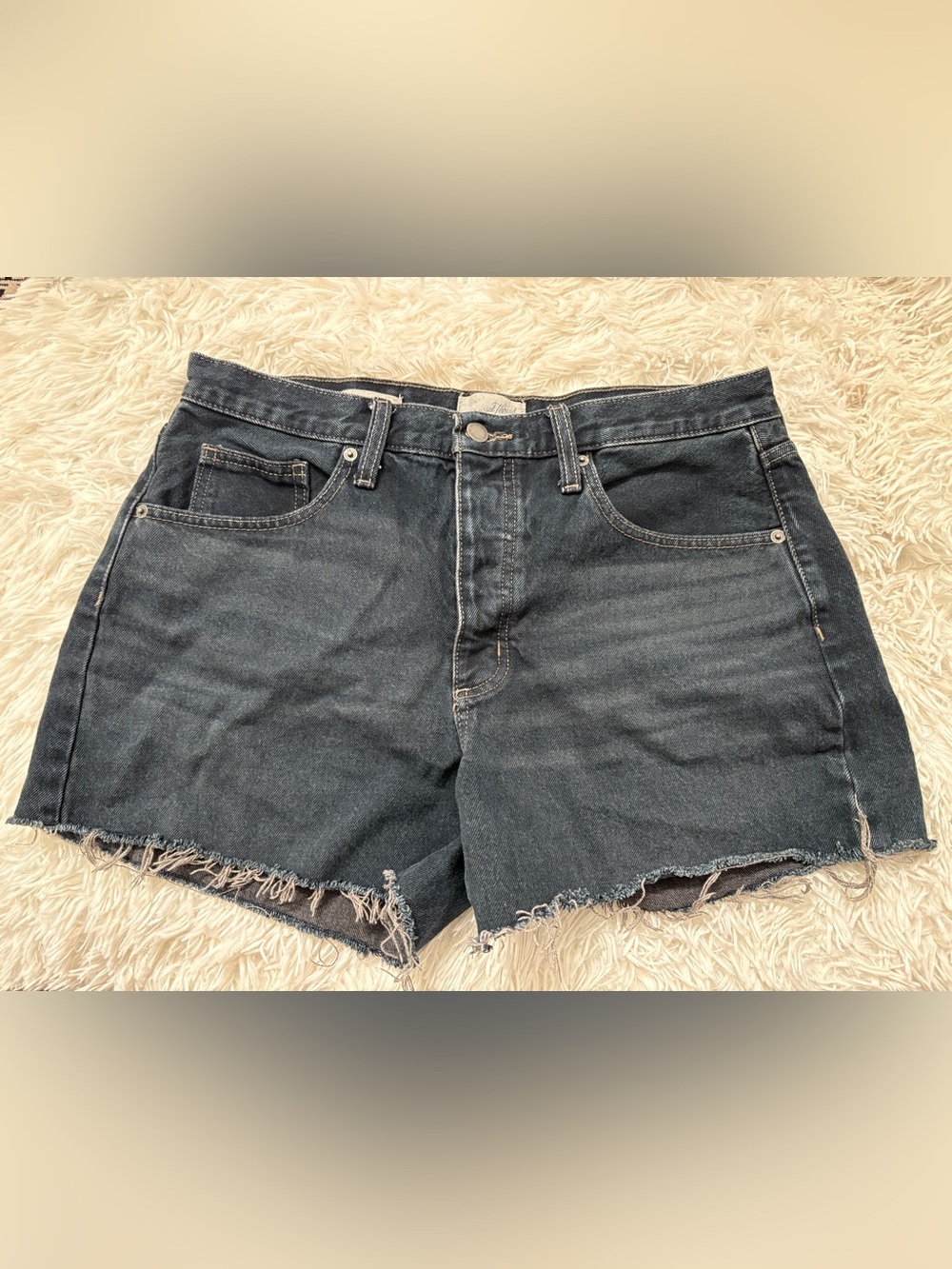 Universal Thread Dark Blue Frayed Denim Shorts